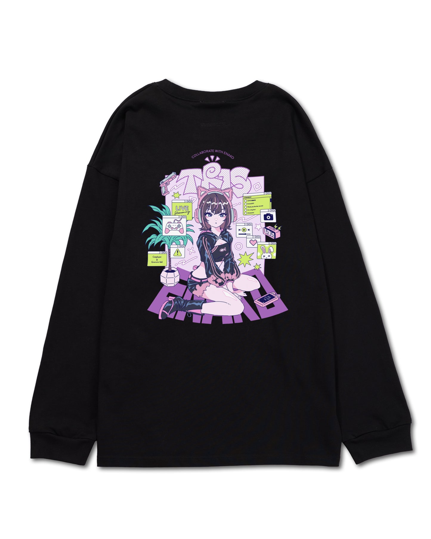 ENAKO LONG TEE / BLACK