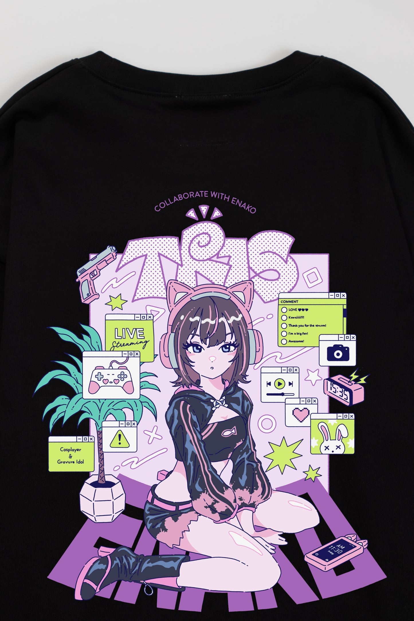 ENAKO LONG TEE / BLACK