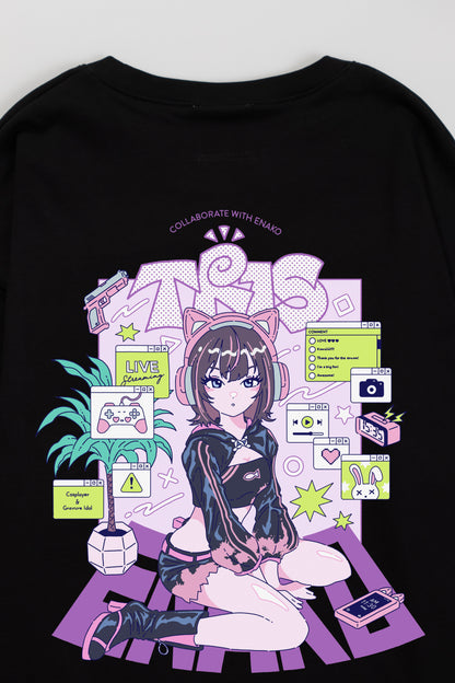 ENAKO LONG TEE / BLACK